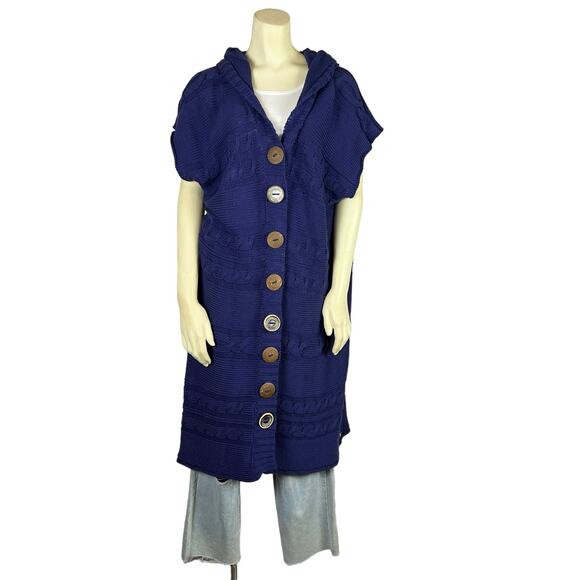 Pure Handknit Neiman Marcus sweater S / M Small Medium Cardigan Jacket Vest - Picture 2 of 12